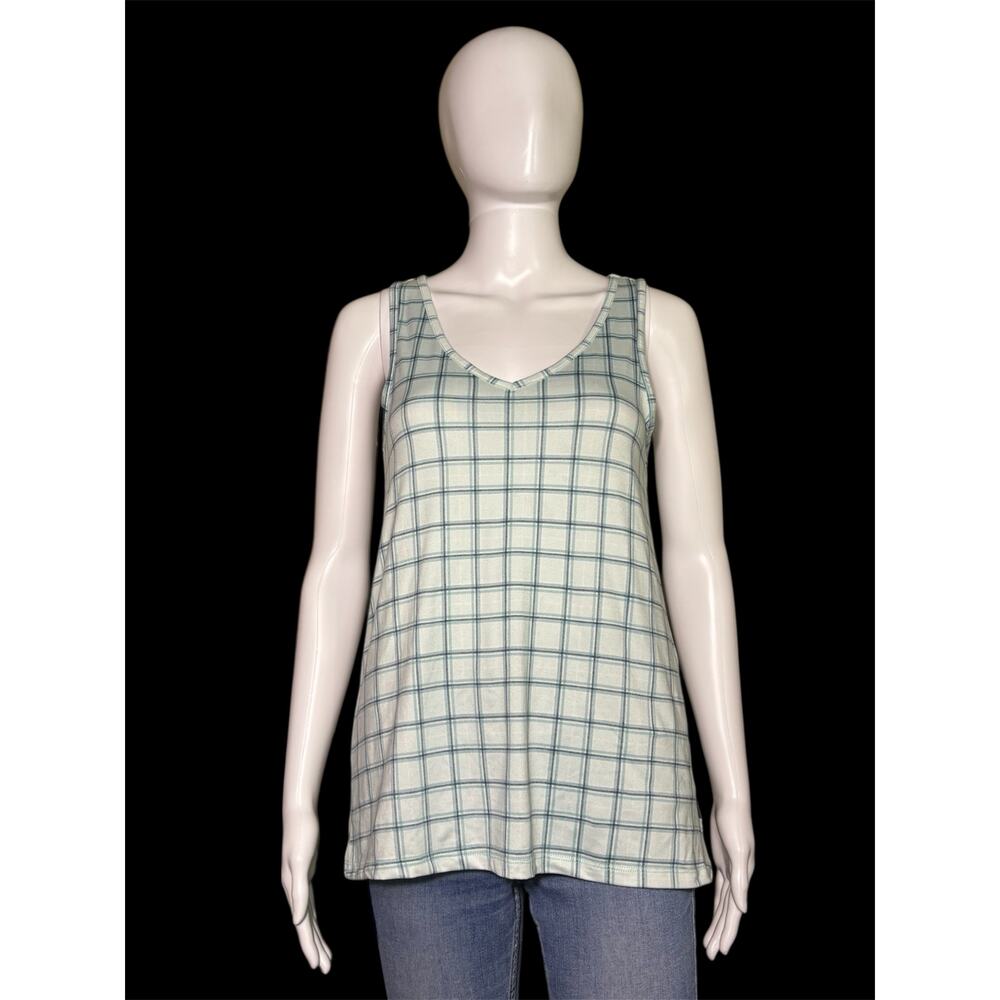 Eddie Bauer Light Blue Sleeveless V Neck Tank Top Blouse Sleepwear Women Size XS